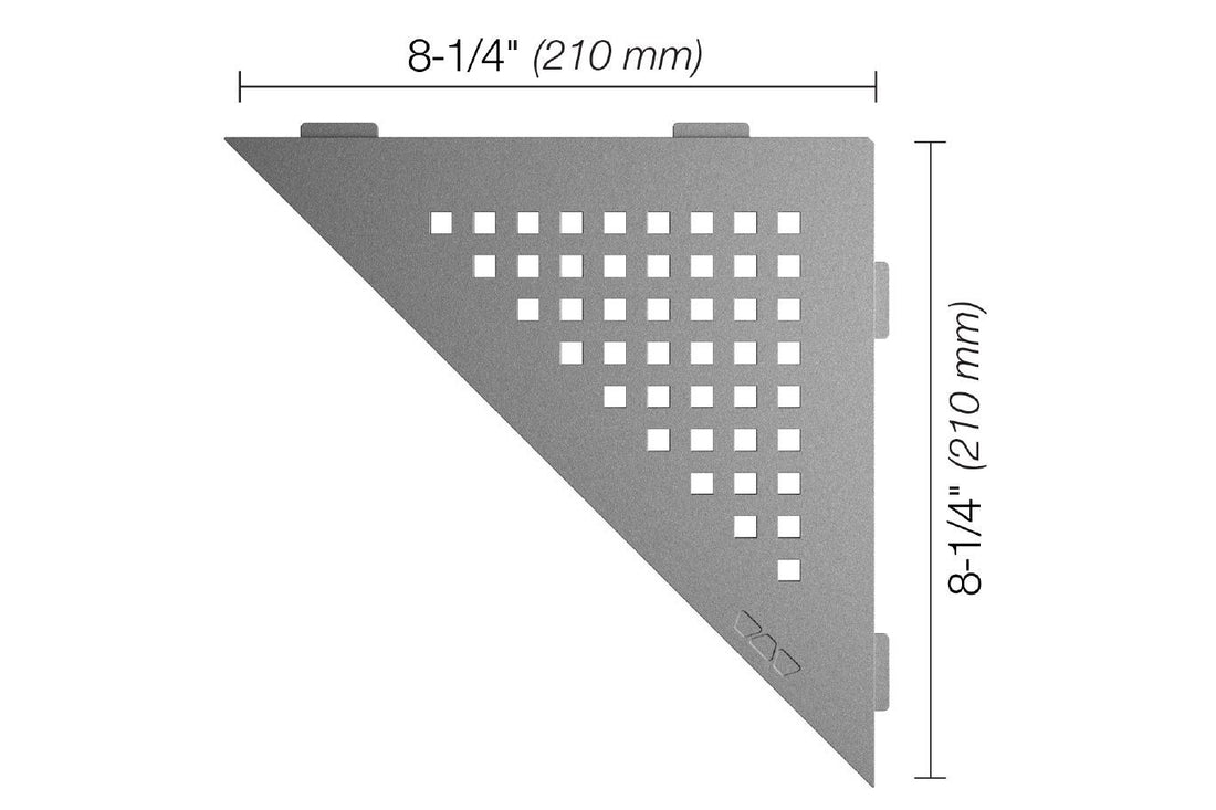 Schluter SHELF-E Étagère de coin triangulaire modèle Square aluminium étain