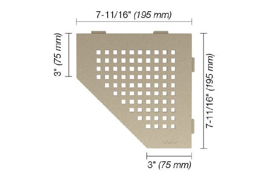 Schluter SHELF-E Étagère de coin pentagonale modèle Square - aluminium crème