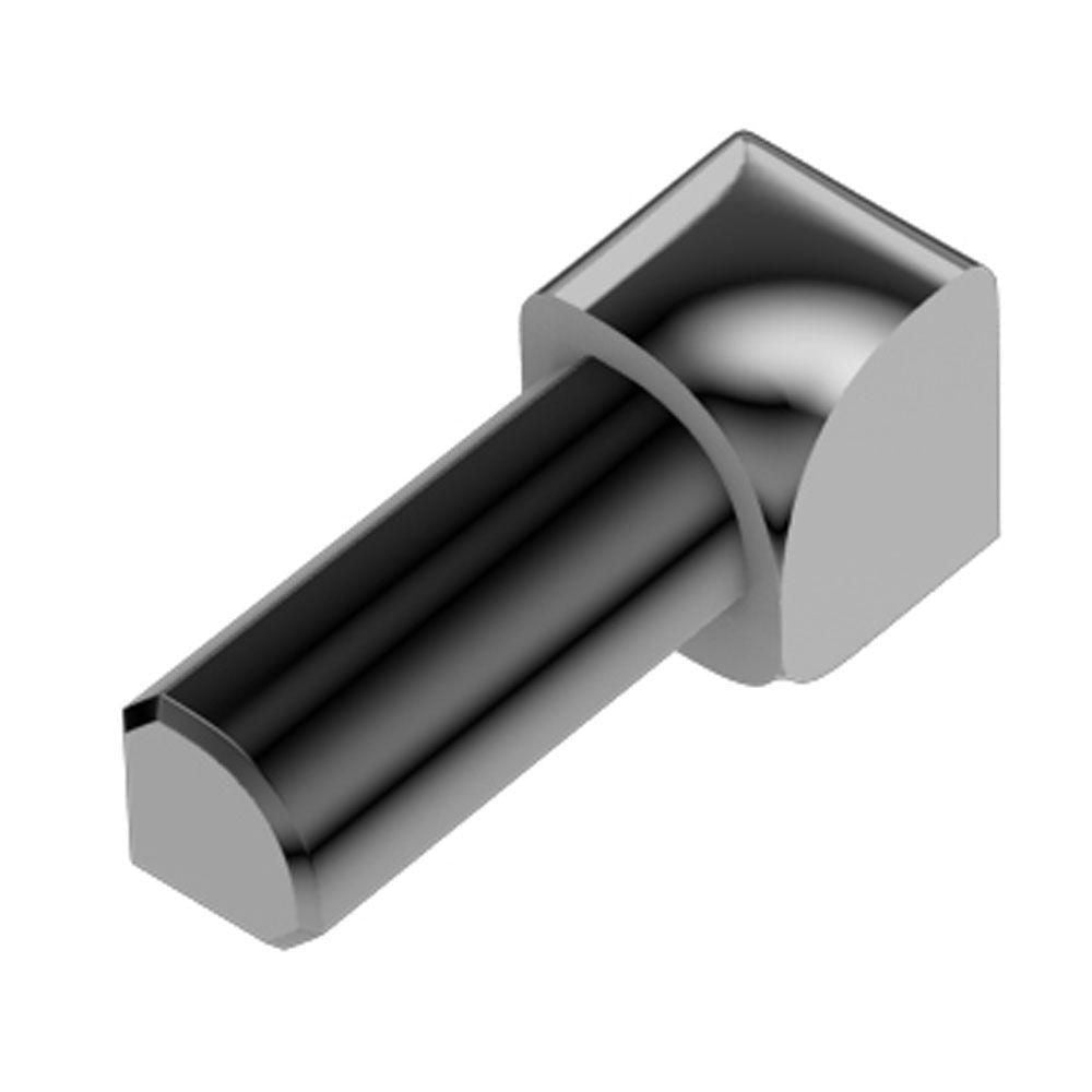 Schluter RONDEC Coin intérieur 90° - aluminium avec un aspect d'acier inoxydable 1/4" (6 mm)