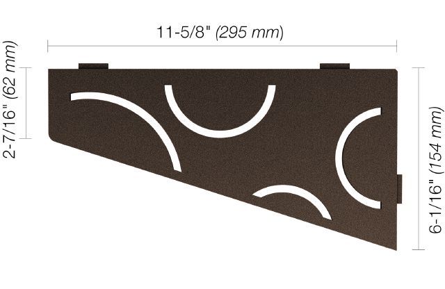Schluter SHELF-E Étagère de coin quadrilaterale modèle Curve - aluminium bronze