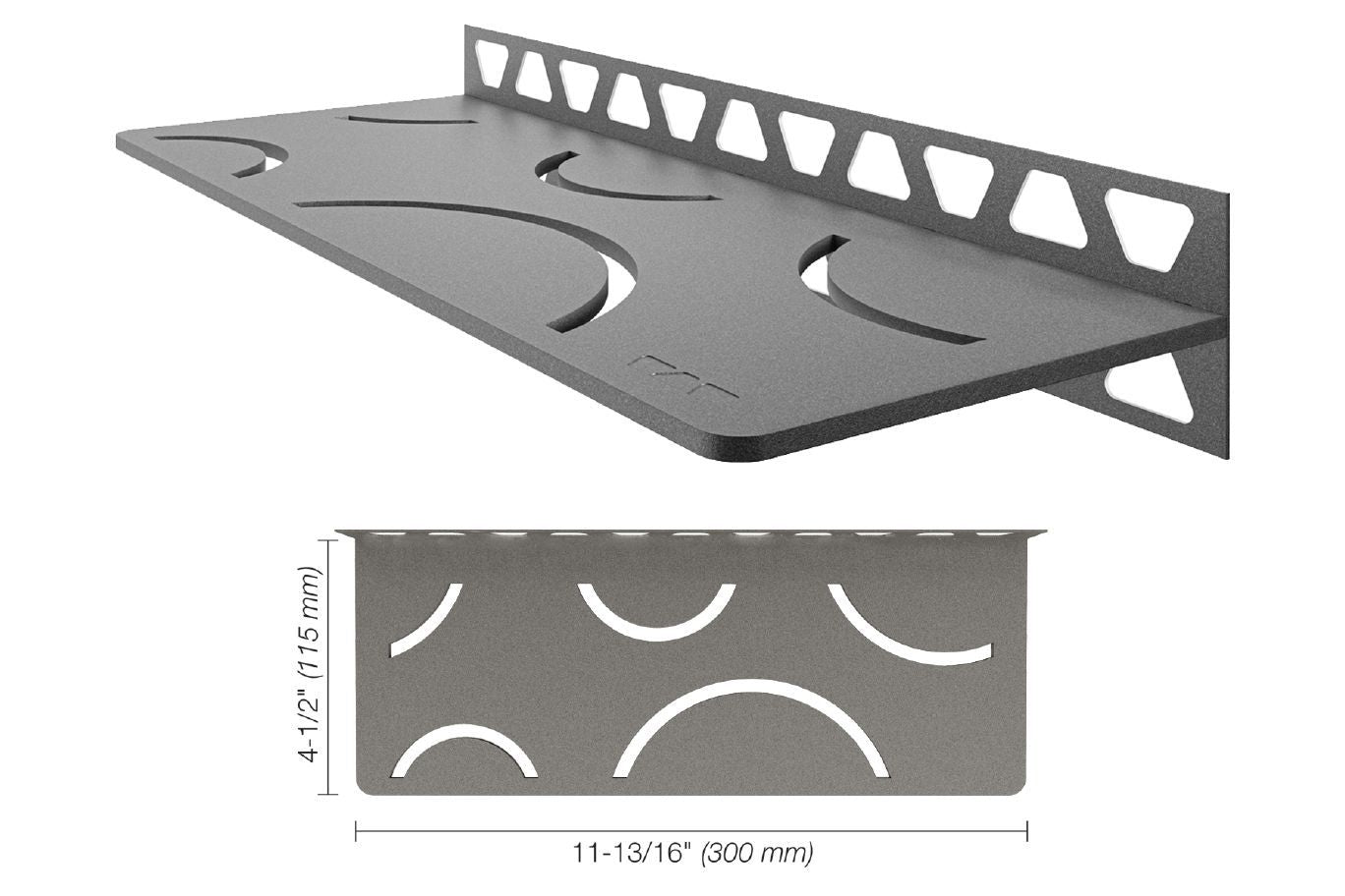 Schluter SHELF-W Étagère murale rectangulaire modèle Curve aluminium étain