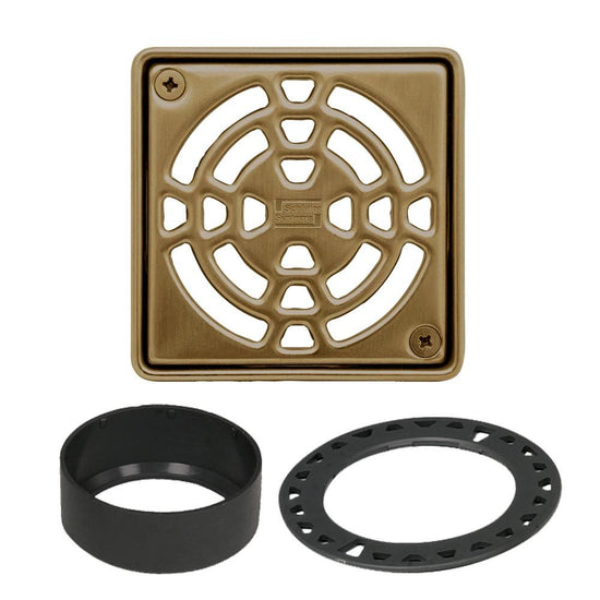Schluter KERDI-DRAIN Ensemble de grille carrée Classic - acier inoxydable (V2) or antique 4"