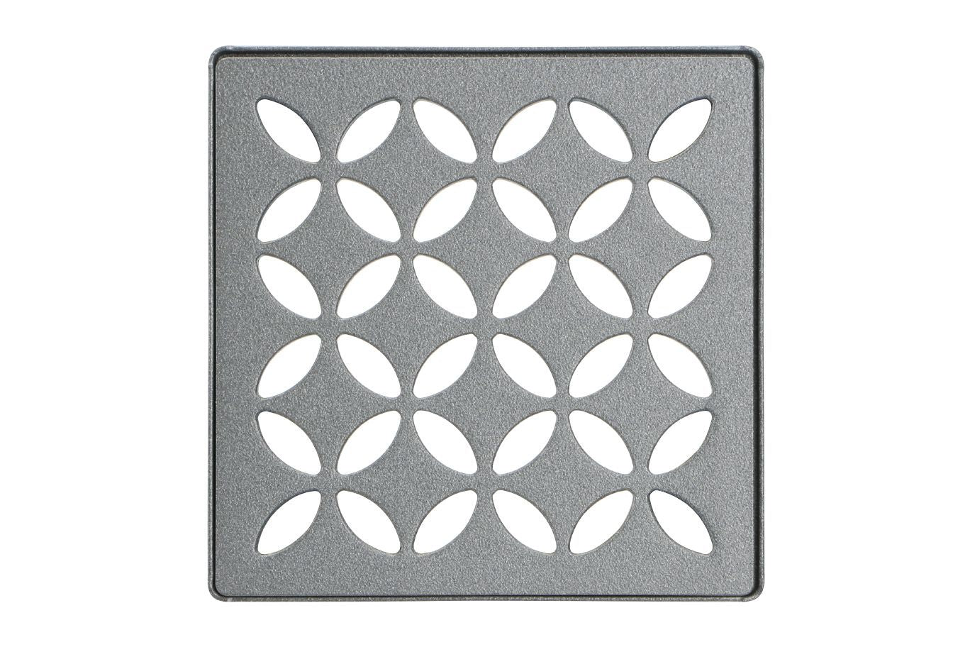 Schluter KERDI-DRAIN Ensemble de grille carrée Floral acier inoxydable (V2) étain 4"
