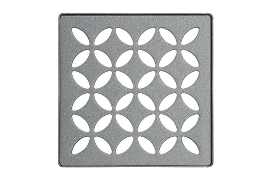 Schluter KERDI-DRAIN Ensemble de grille carrée Floral acier inoxydable (V2) étain 4"