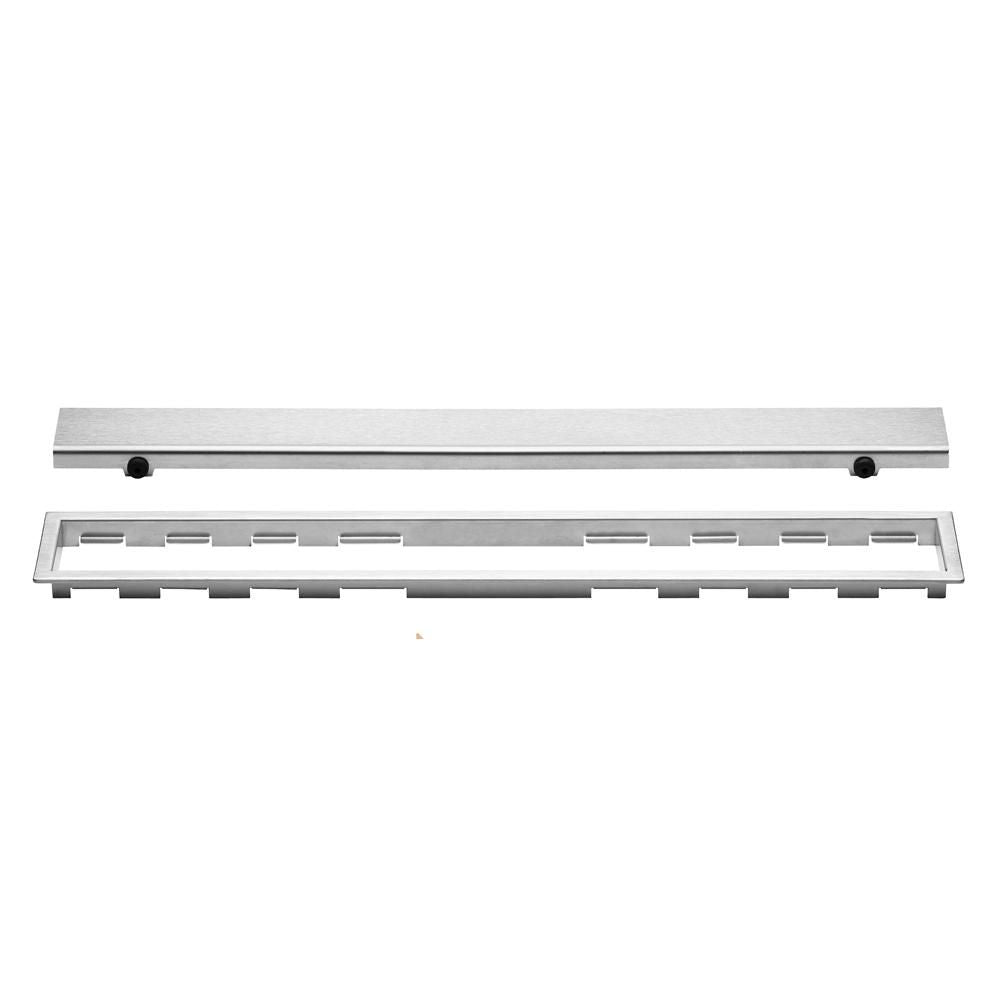 Schluter KERDI-LINE Drain linéaire encastré avec design de grille Solid - acier inoxydable (V4) brossé 3/4" x 59-1/16