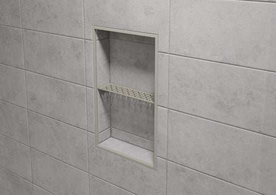 Schluter SHELF-N Étagère rectangulaire pour niche modèle Curve aluminium ivoire