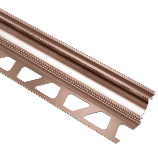 Schluter DILEX-AHK Profilé à gorge avec un radius de 3/8" - aluminium anodisé cuivre brossé 5/16" (8 mm) x 8' 2-1/2"
