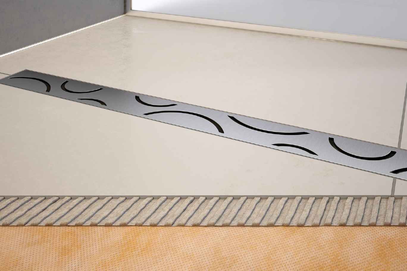 Schluter KERDI-SHOWER-LTS Base de douche préfabriquée en pente avec position de sortie centrée 1-3/8" x 48" x 48"