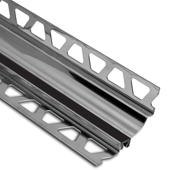 Schluter DILEX-HKS Profilé à gorge avec un radius de 23/32" - acier inoxydable (V2) noir 5/16" x 11/32" x 8' 2-1/2"