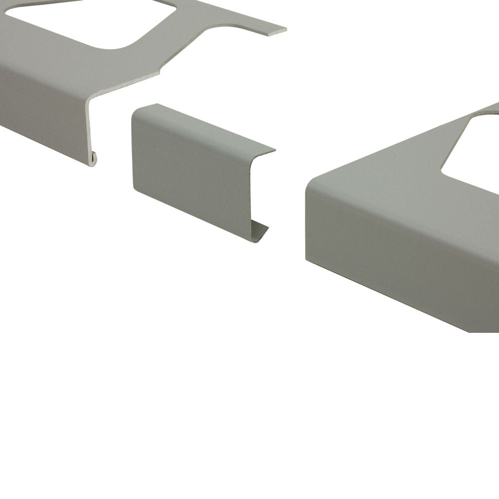 Schluter BARA-RW Raccord pour profilé de bordure de balcon aluminium gris classique 3" (75 mm)