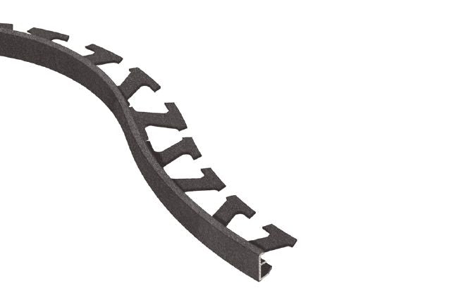 Schluter SCHIENE Profilé de bordure flexible pour tuile de plancher aluminium anthracite foncé 1/2" (12.5 mm) x 8' 2-1/2"