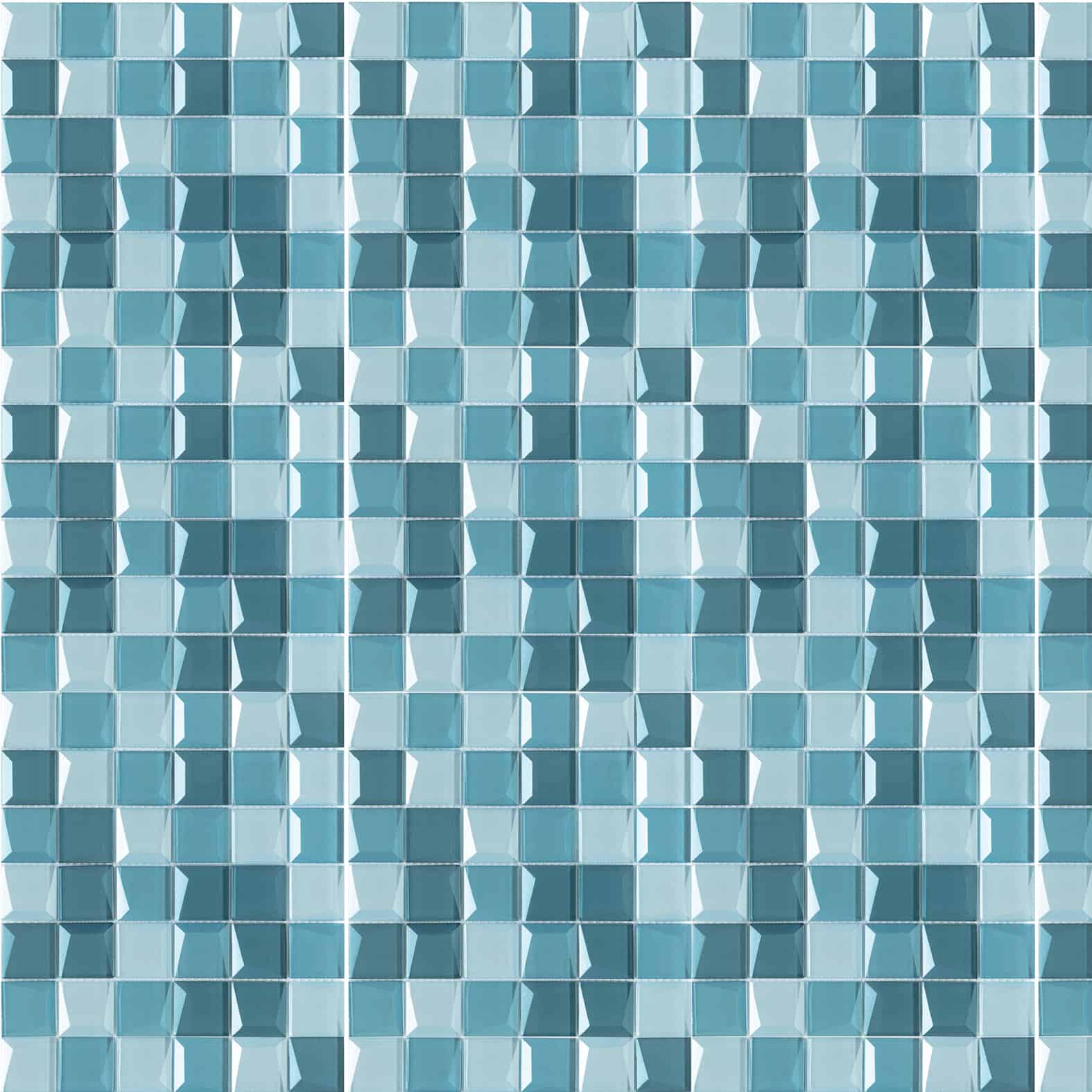 Carreaux de céramique | Collection Geotonik - Mosaïque - 2 po x 2 po Azur, petits carreaux carrés bleu azur