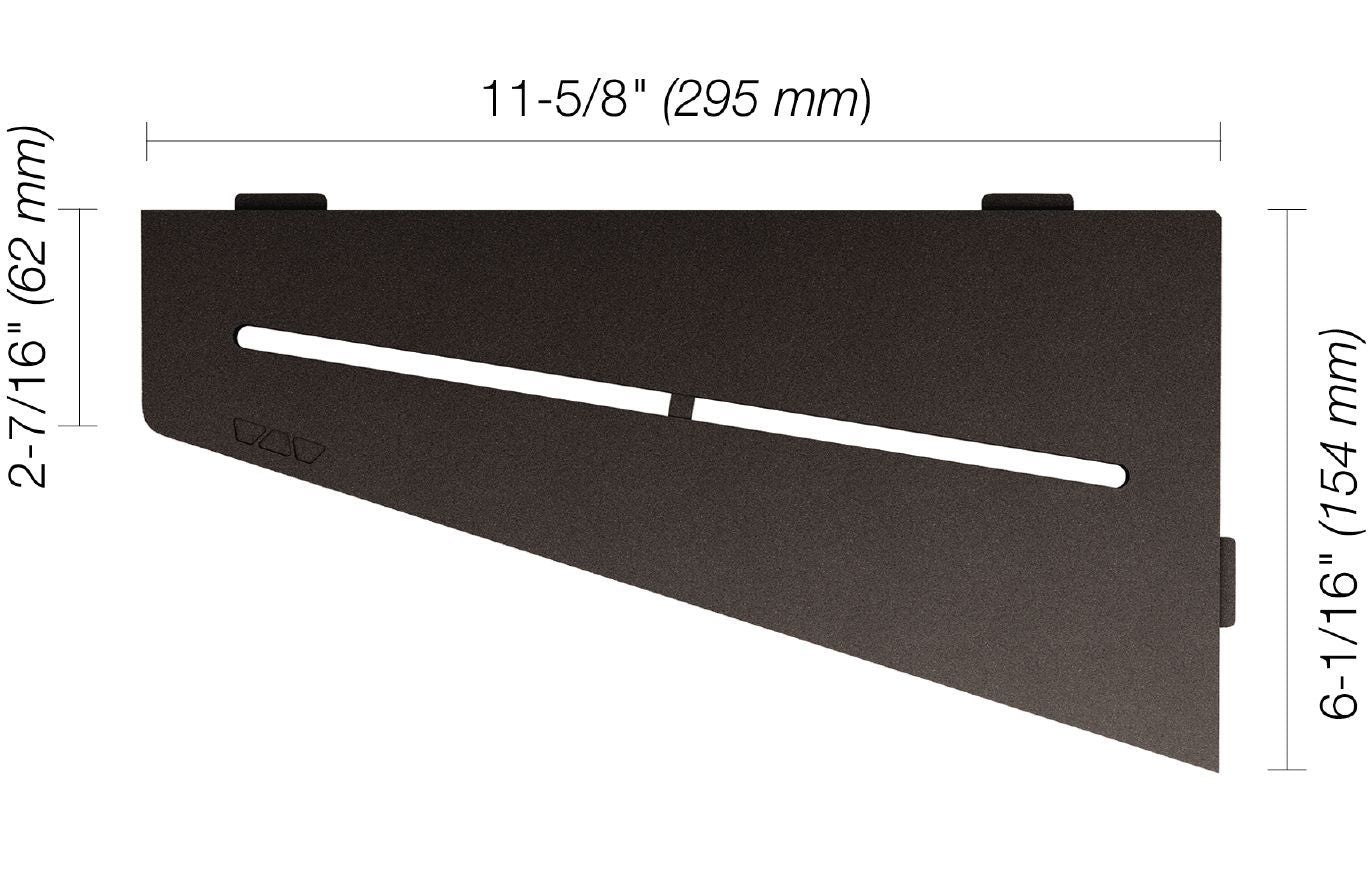 Schluter SHELF-E Étagère de coin quadrilatérale modèle Pure aluminium anthracite foncé