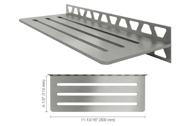 Schluter SHELF-W Étagère mural rectangulaire Wave Design - acier inoxydable (V2) brossé