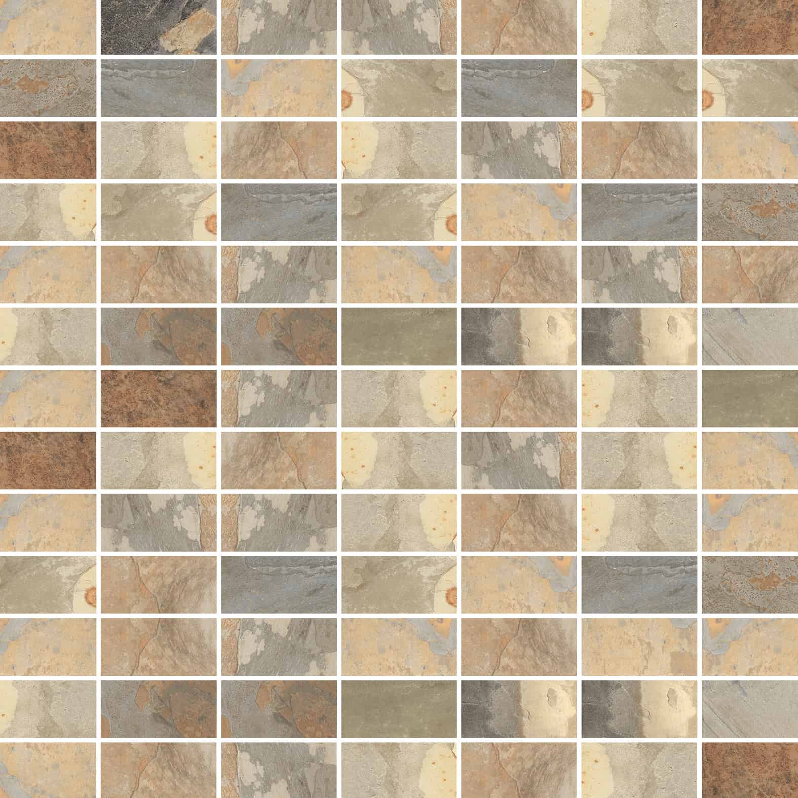 Carreaux de céramique Collection Slaty 3 po x 6 po multicolores, fini mat