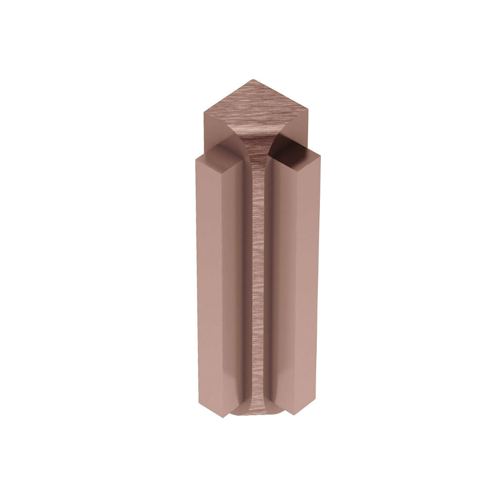 Schluter RONDEC-STEP Coin intérieur 90° avec ailette verticale de 2-1/4" - aluminium anodisé cuivre brossé 5/16" (8 mm)