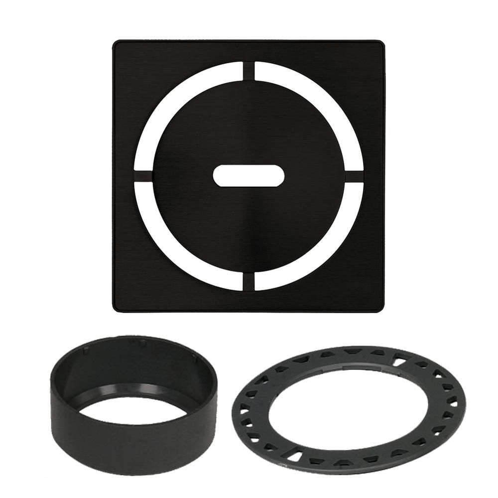 Schluter KERDI-DRAIN Ensemble de grille carrée Pure - acier inoxydable (V2) noir mat 4"