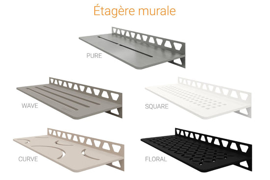 Schluter SHELF-W Étagère mural rectangulaire Wave Design - aluminium bronze