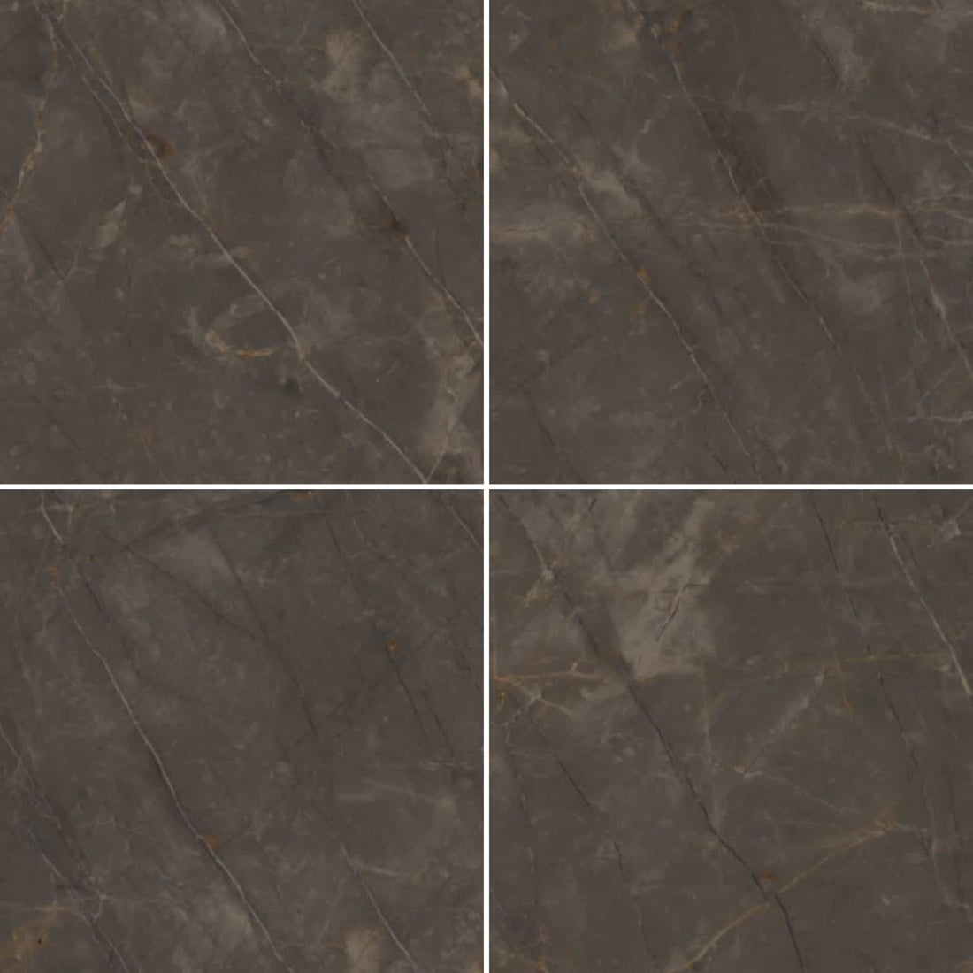 Carreaux de céramique Marmi Classici 24 po x 24 po Pulpis Grey poli, finition brillante aspect marbre gris