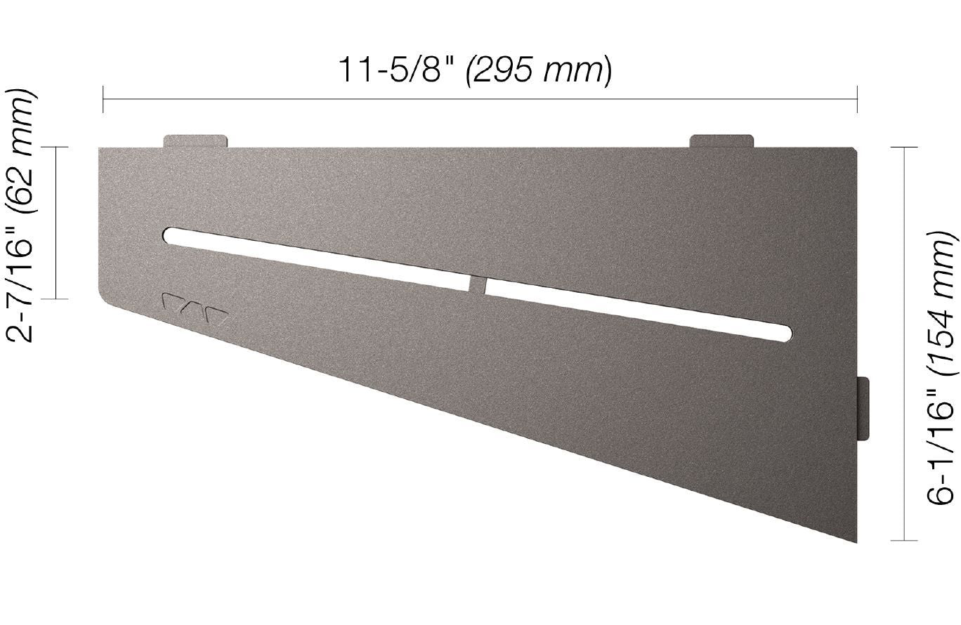 Schluter SHELF-E Étagère de coin quadrilatérale modèle Pure aluminium étain