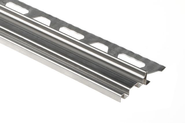 Schluter TREP-SE Support de profilé de nez de marche - acier inoxydable (V2) 1-1/32" x 8' 2-1/2" x 1/2" (12.5 mm)