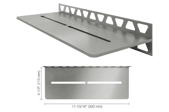 Schluter SHELF-W Étagère mural rectangulaire Pure Design - acier inoxydable (V2) brossé
