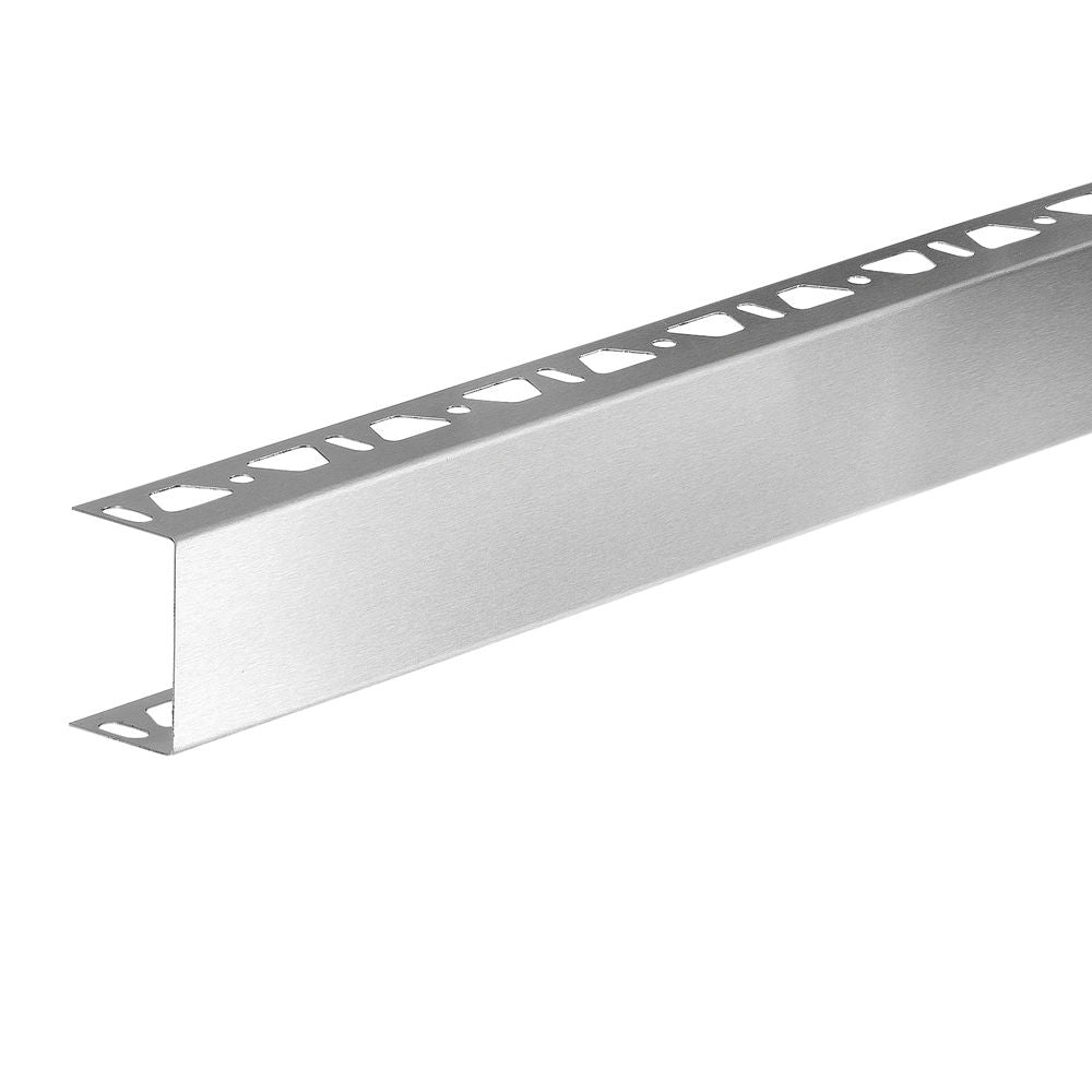 Schluter KERDI-BOARD-ZA Profilé de finition en "U" - acier inoxydable (V2) brossé 2" x 8' 2-1/2"