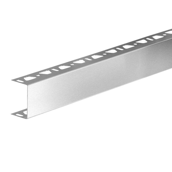 Schluter KERDI-BOARD-ZA Profilé de finition en "U" - acier inoxydable (V2) brossé 2" x 8' 2-1/2"