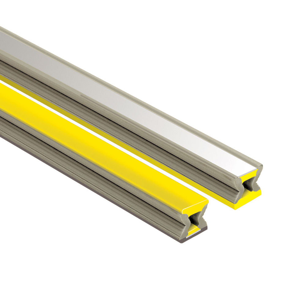 Schluter DILEX-EZ Profilé décoratif pour joint de mouvement - plastique PVC chrome/jaune 9/32" x 11/32" (9 mm) x 8' 2-1/2"