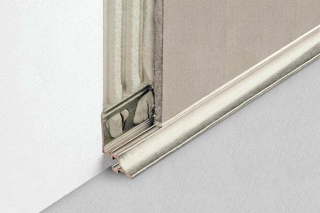 Schluter DILEX-AHKA Cap de fermeture gauche avec un radius de 3/8" (10 mm) Aluminium Ivoire