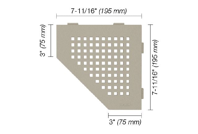 Schluter SHELF-E Étagère de coin pentagonale modèle Square - aluminium grège