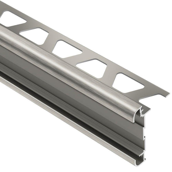 Schluter RONDEC-CT Profilé de bordure à comptoir double rail - Aluminum Anodized Brushed Nickel 1/2" (12.5 mm) x 8' 2-1/2"