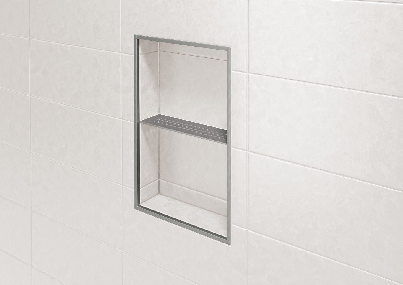 Schluter SHELF-N Étagère rectangulaire pour niche modèle Pure aluminium ivoire