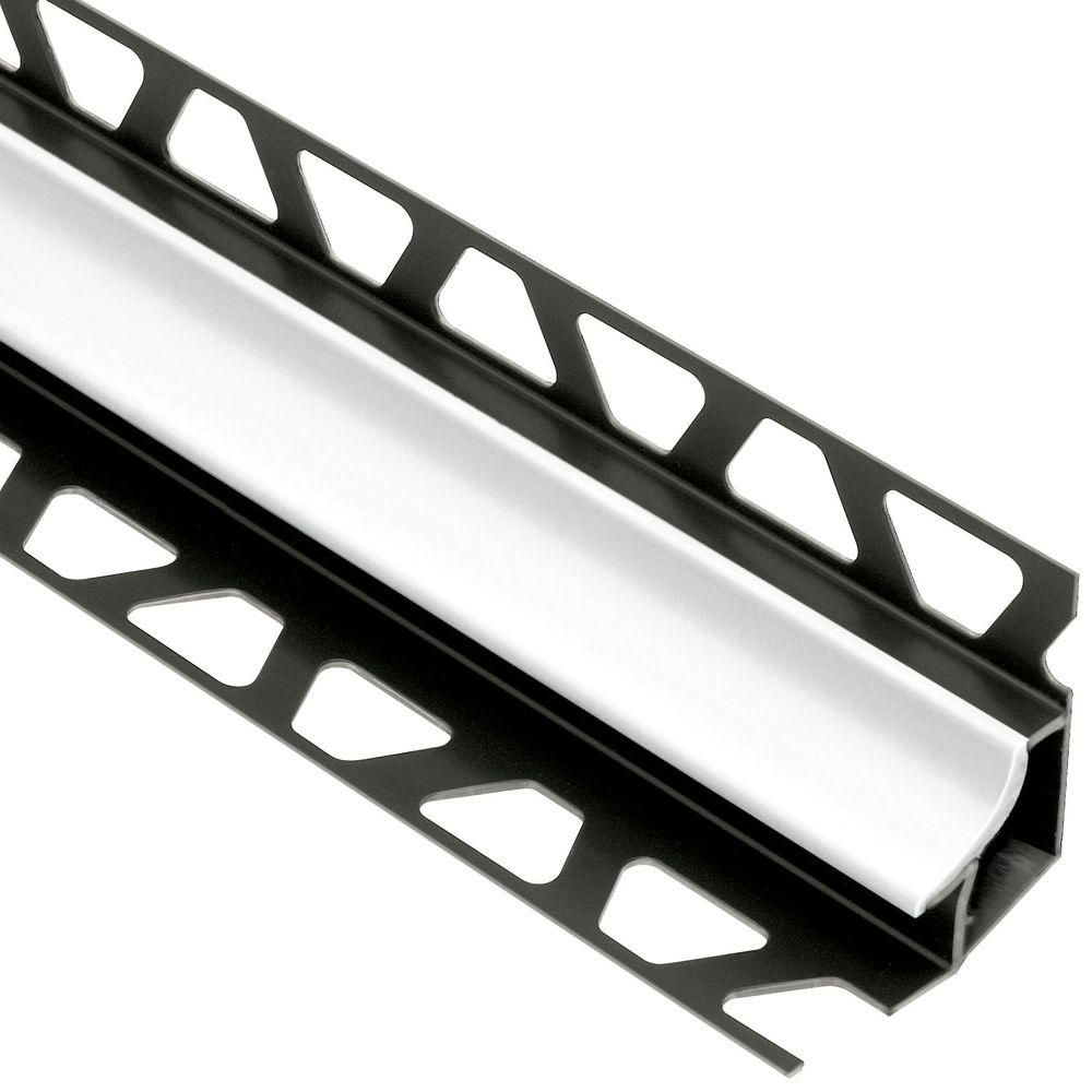 Schluter DILEX-HK Profilé à gorge avec un radius de 11/16" - plastique PVC blanc éclatant 1/2" x 11/32" x 8' 2-1/2"