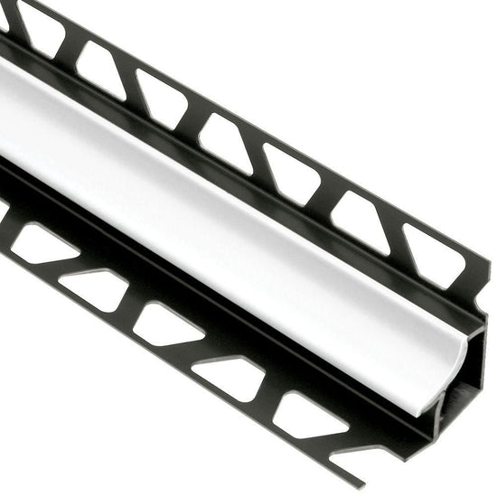 Schluter DILEX-HK Profilé à gorge avec un radius de 11/16" - plastique PVC blanc éclatant 1/2" x 11/32" x 8' 2-1/2"