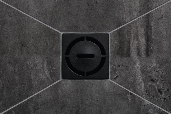 Schluter KERDI-DRAIN Ensemble de grille carrée Pure acier inoxydable (V2) anthracite foncé 4"