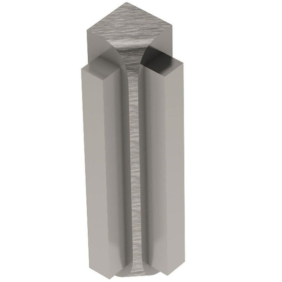 Schluter RONDEC-STEP Coin intérieur 90° avec ailette verticale de 1-1/2" - aluminium anodisé nickel brossé 5/16" (8 mm)