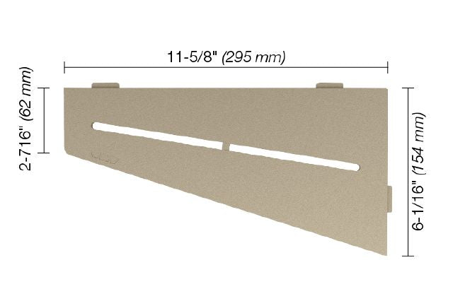 Schluter SHELF-E Étagère de coin quadrilaterale modèle Pure - aluminium crème