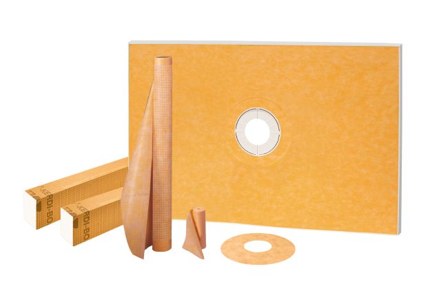 Schluter KERDI-SHOWER-KIT Ensemble de douche avec position de sortie centrée sans bride et gille 48" x 72"