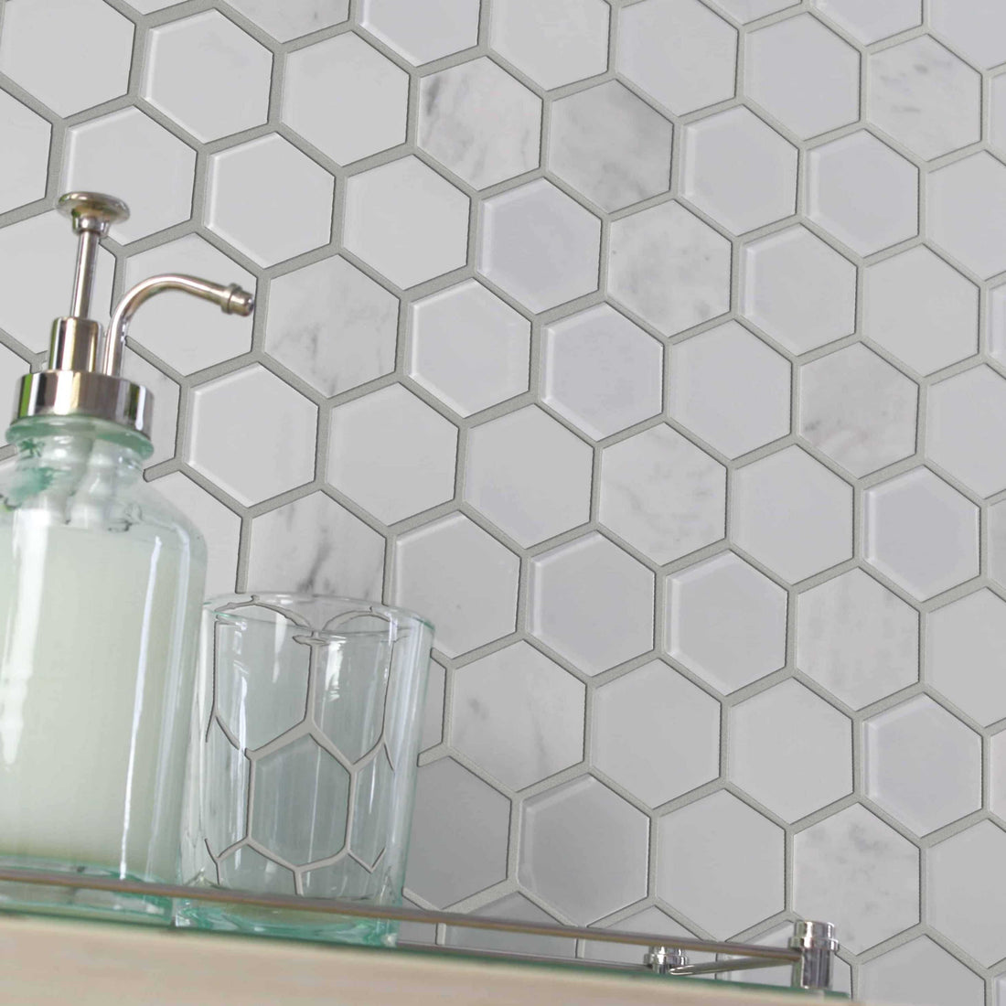 Carreaux de céramique | Collection Exagon - Mosaïque - 2 po x 2 po