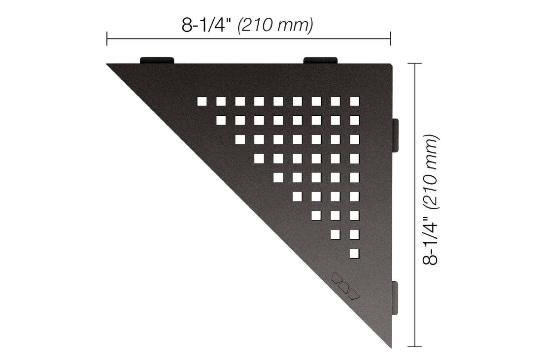 Schluter SHELF-E Étagère de coin triangulaire modèle Square aluminium anthracite foncé