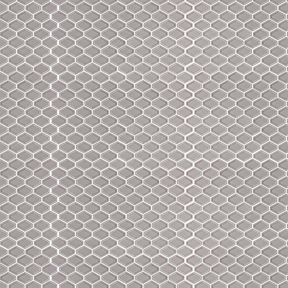 Carreaux de céramique Collection Jersey - Mosaïque Hex - 2 po x 2 po gris, motif hexagonal