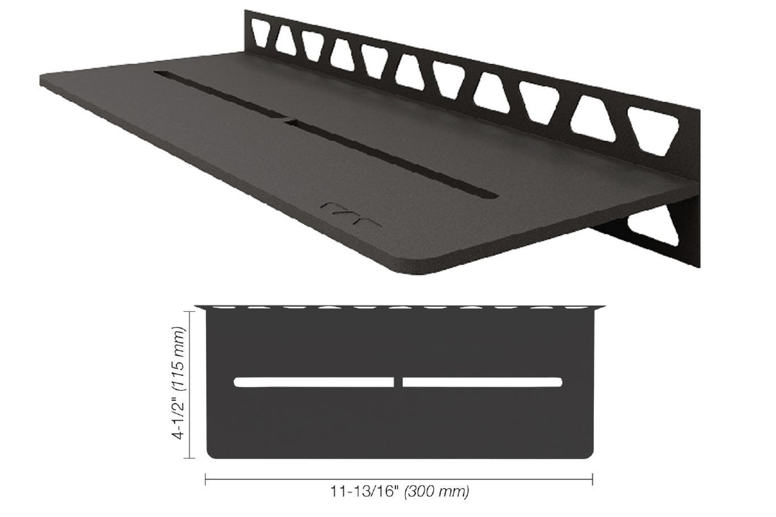 Schluter SHELF-W Étagère murale rectangulaire modèle Pure aluminium anthracite foncé