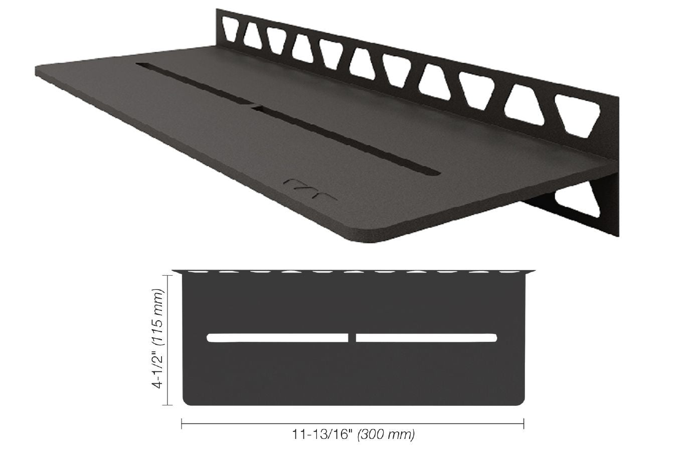 Schluter SHELF-W Étagère murale rectangulaire modèle Pure aluminium anthracite foncé