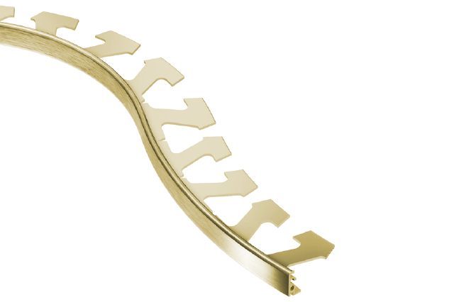 Schluter JOLLY Moulure flexible de bordure pour les murs Aluminium anodisé laiton brossé 3/8" (10 mm) x 10'