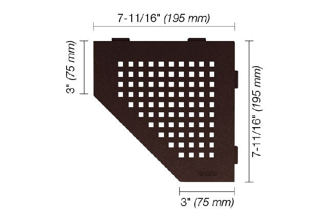Schluter SHELF-E Étagère de coin pentagonale modèle Square - aluminium bronze