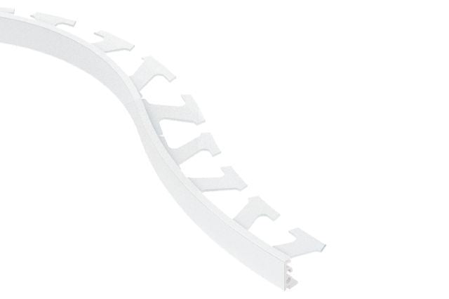 Schluter JOLLY Moulure flexible de bordure pour les murs Aluminium Blanc mat 3/8" (10 mm) x 10'