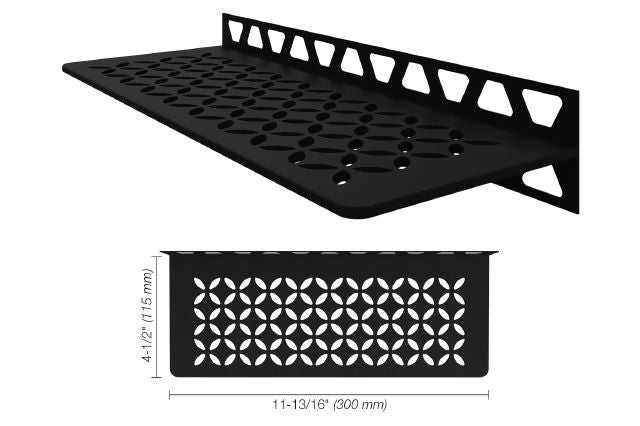 Schluter SHELF-W Étagère mural rectangulaire Floral Design - aluminium noir mat