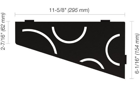 Schluter SHELF-E Étagère de coin quadrilaterale modèle Curve - aluminium noir mat