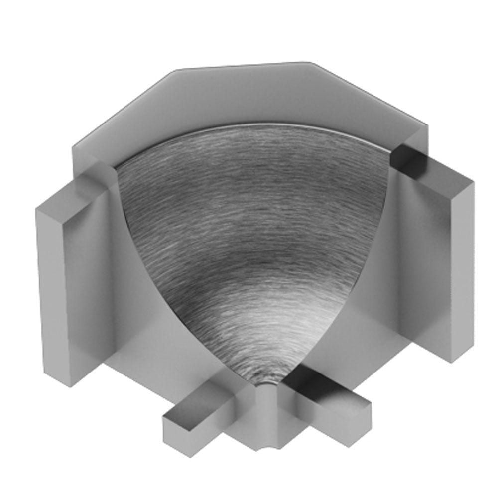 Schluter DILEX-AHK Coin intérieur 90° avec un radius de 3/8" (10 mm) - aluminium anodisé chrome brossé